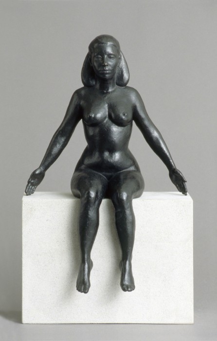 Sphinx nude female sitting bronze sculpture by Christopher Smith